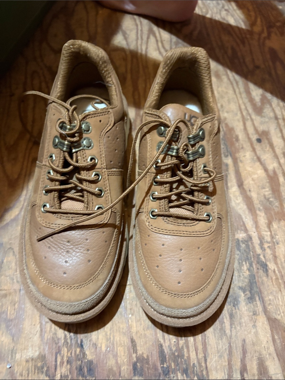 UGG Men's Leather Sneakers in Tan Brown